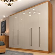 Guarda Roupa Casal 6 Portas 8 Gavetas Portugal Espresso Móveis Cinamomo/Off White Espresso Móveis