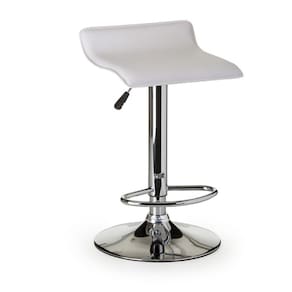 Banqueta Wave OR Design Branco/Cromado