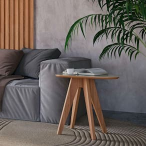 Mesa de Canto Orgânica 65cm Marrom Dalla Costa Off White/Freijó