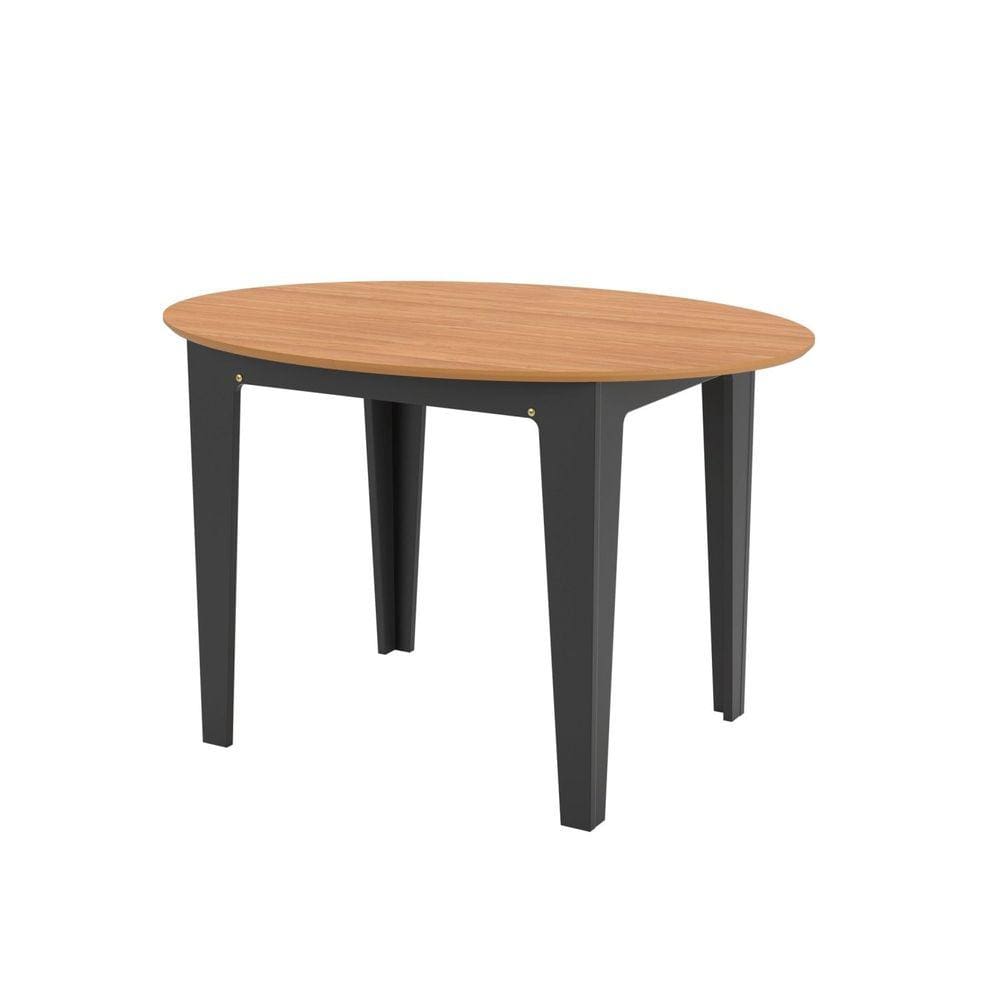 Mesa Extensível Oval 159cm Aberta Dalla Costa Freijó/Preto