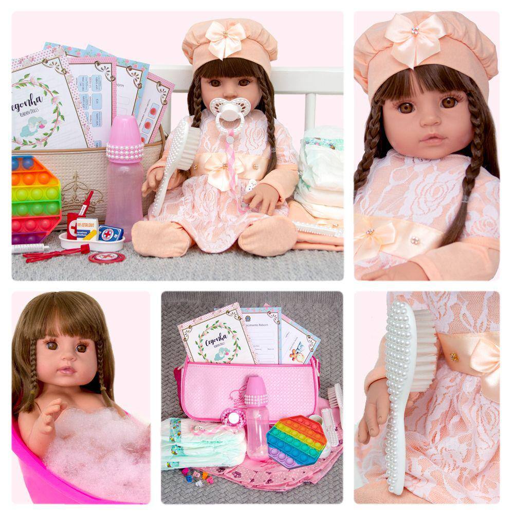 Boneca reborn bielcom roupa patinho