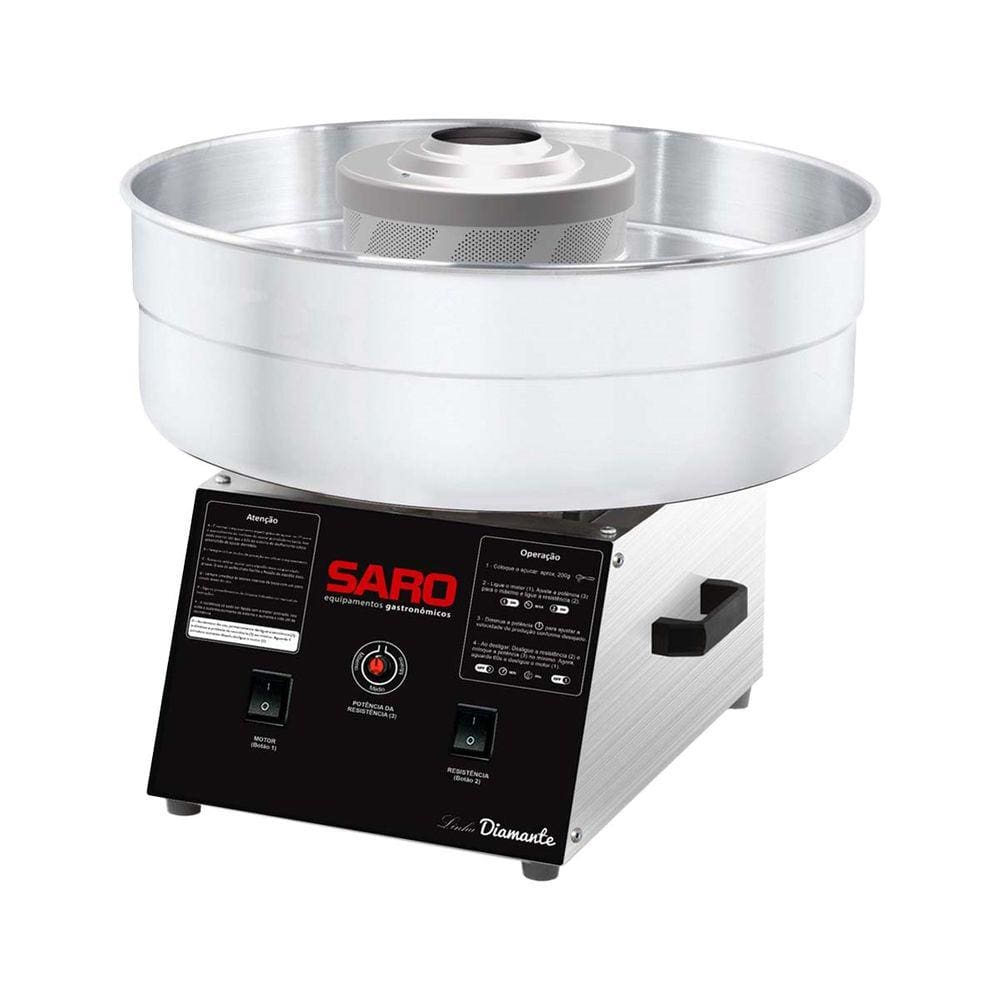 Máquina De Algodão Doce Elétrica Profissional AD Bivolt Saro Inox