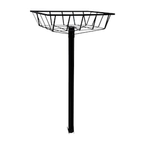 Lixeira de Rua Calçada Parque Cesto Raso Preta 112x60x45cm
