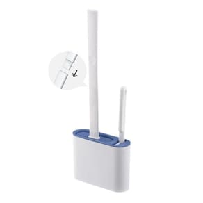 Kit Escova Sanitária Silicone C/Suporte De Parede Cinza
