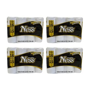 Papel Higiênico Folha Dupla Ness com Alça 4 pacotes com 16 rolos de 30 metros