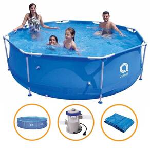 Piscina Estrutural Armação 4383 Litros Filtro Capa e Forro Avenli Jilong