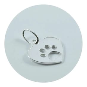 Pingente Prata 925 Coração Com Pata 12mm - P. Vecchio Joias