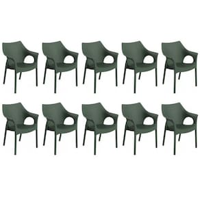 Conjunto 10 Cadeiras Relic Grifit Verde Alecrim