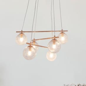 Luminária Pendente 6 Foco 25w OD039R Asta Bella Iluminação Cobre/Transparente