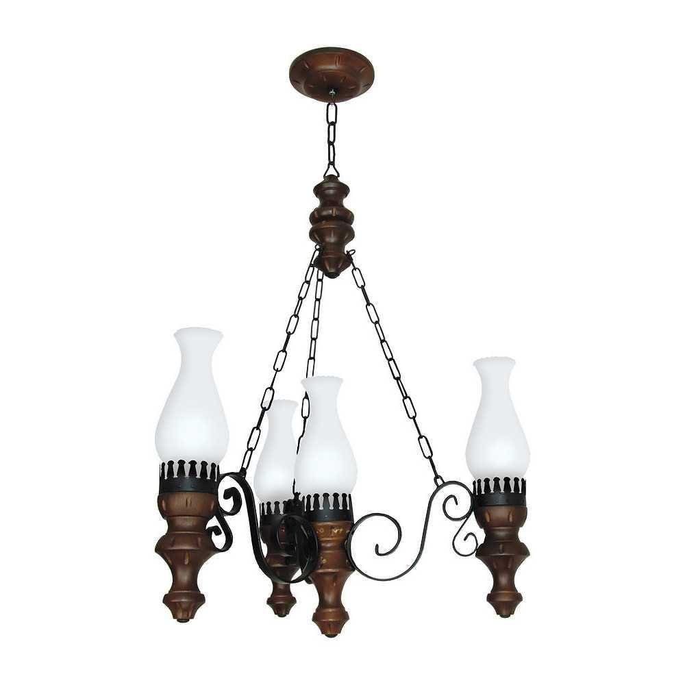 Lustre Rústico Envelhecido 4 Lâmpadas 804E - Luminárias Müller