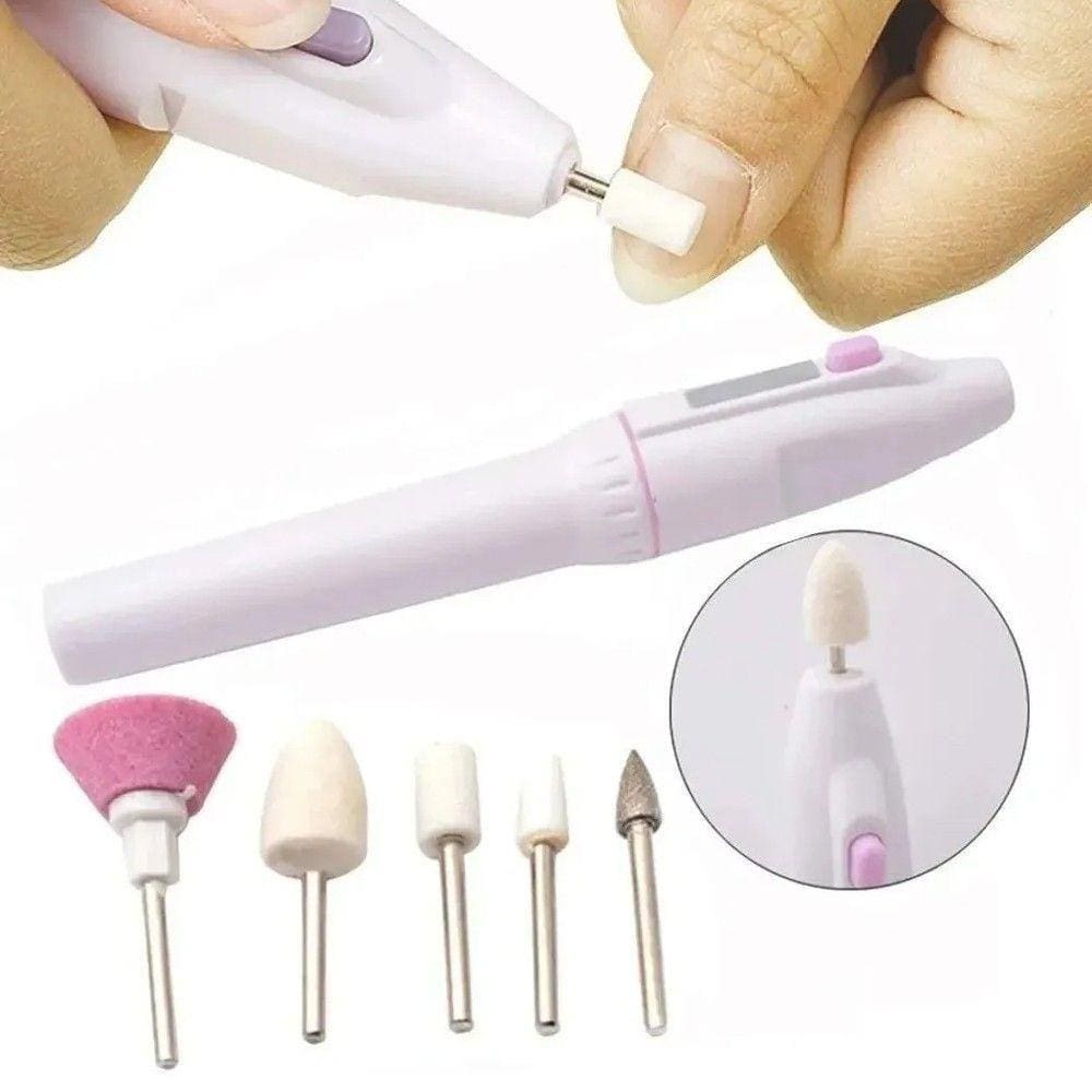 Kit Aparelho Lixa Unha Manicure Portátil Elétrico S/Fio
