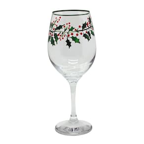 Taça Vidro p/Vinho Borda Dourada Rena Guirlanda 400ml- Unid.