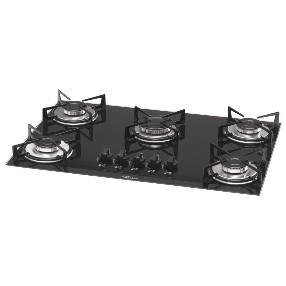 Cooktop 5 Bocas Fischer Acendimento Automático Preto - 1642/6985 -Bivolt