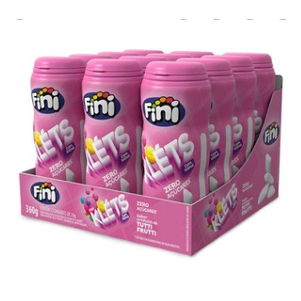 Chiclete Fini Sem Açúcer Klets Caixa C/ 12unid