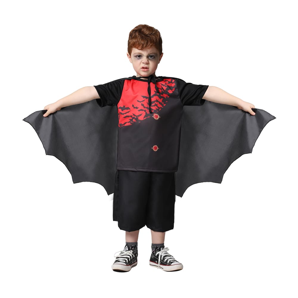 Fantasia Vampiro Infantil 923620-p Sulamericana Fantasias  Preto/branco/vermelho 3/4 Anos