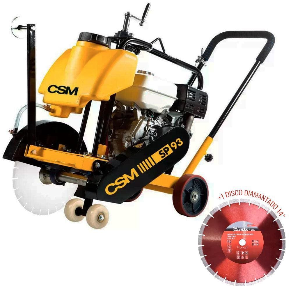 Cortadora de Piso e Asfalto 9,0 HP à Gasolina 350MM SP93 CSM + Disco Diamantado