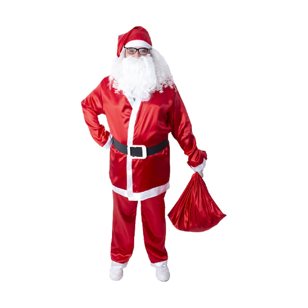 Fantasia Papai Noel Adulto Roupa Completa com Saco Natal