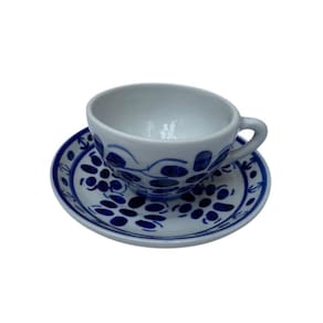 Xicara De Porcelana Com Pires Para Chá, Pintada A Mão 120 Ml
