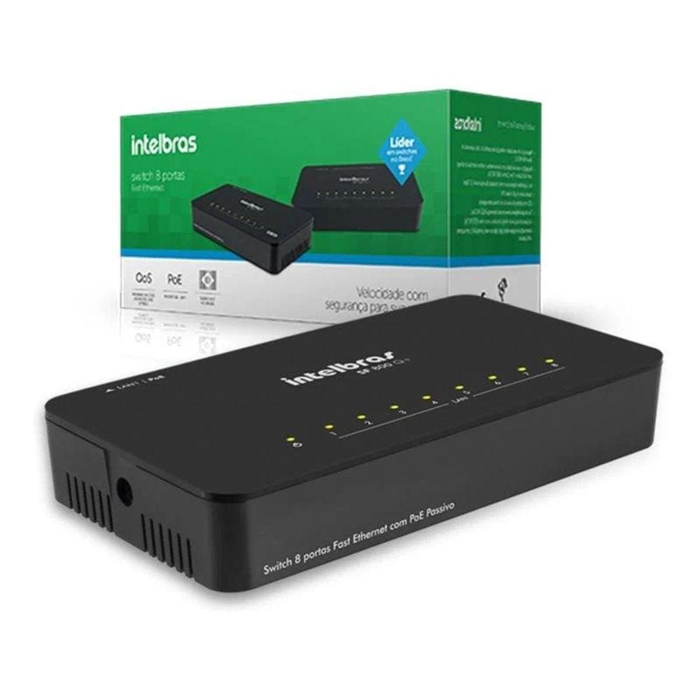 Switch 8 Portas Fast Ethernet Sf 800 Q+  Intelbras