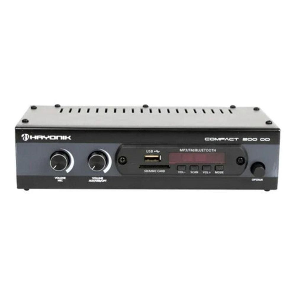 Amplificador Receiver Ambiente Hayonik Compact 200Od Optico