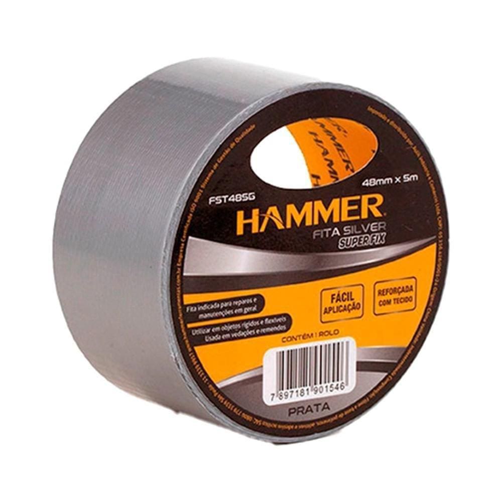 Fita Adesiva Reforçada Multiuso Silver Tape 48Mm X 5M Hammer