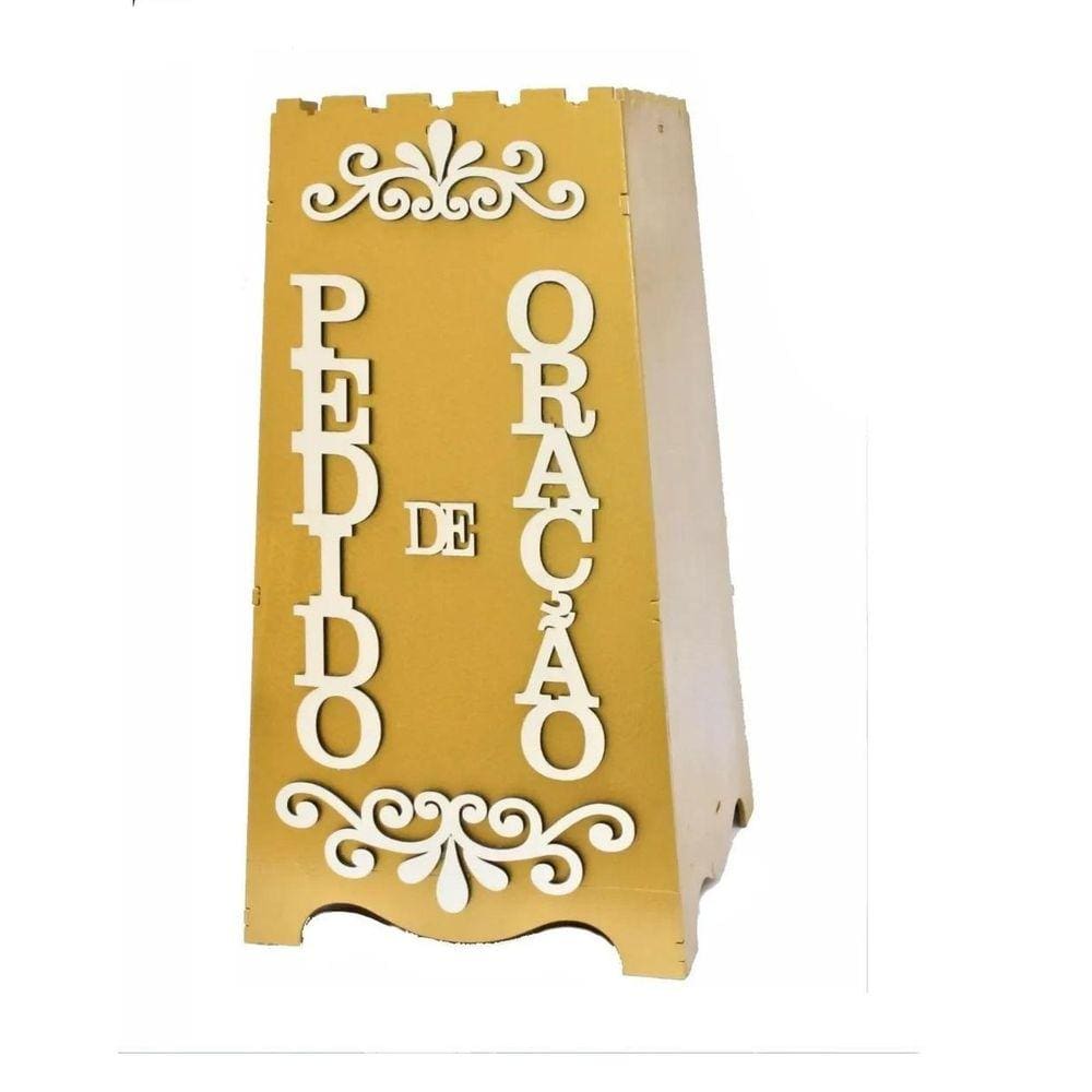 Gazofilácio Pedidos De Oração Igreja Em Mdf Dourado