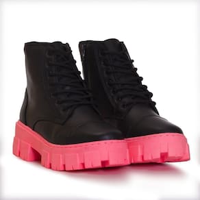 Coturno Couro Feminino Tratorado Estilo Tendência Conforto