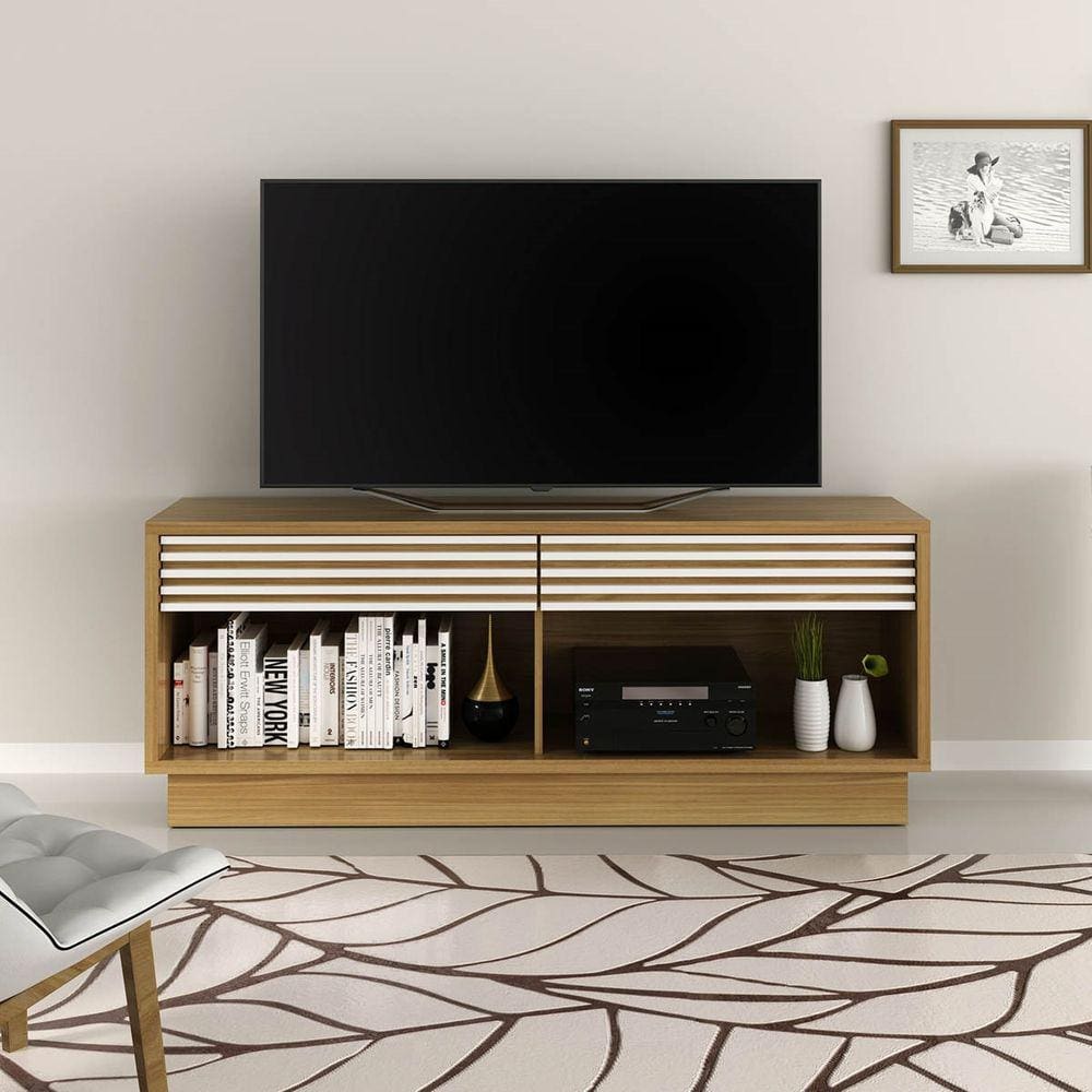Rack Para Tv Até 42 Pol RA2003 Com 2 Gavetas Tecno Mobili