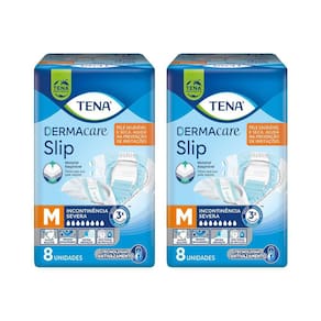 Kit 2 Fralda Geriátrica Tena Dermacare Slip Ultra M com 8 un cada