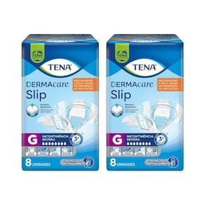 Kit 2 Fralda Geriátrica Tena Dermacare Slip Ultra G com 8 un cada