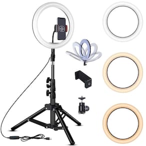 Kit Iluminador Luz Ring Light Youtuber 6 16Cm + Tripé