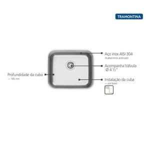 Cuba De Embutir Tramontina 40Bl R6 Em Inox 1/2`` 40X34Cm