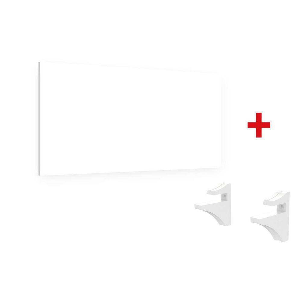 Kit Prateleira Studio Mdp 90X30 Com Suporte Plástico Branco
