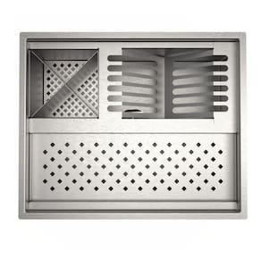 Calha Inox Quadrada Pia 48 Cm Gourmet Com Válvula