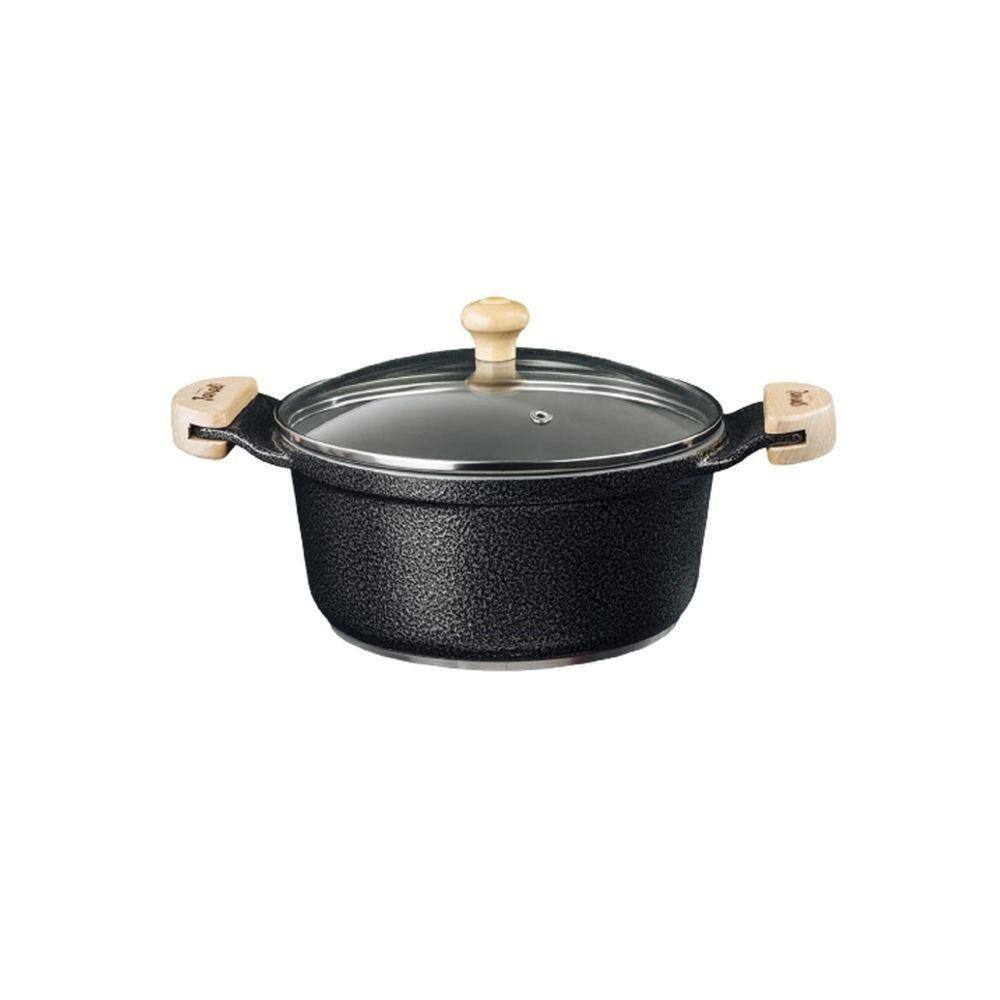 Caçarola Preto Craqueado Antiaderente Cerâmica Javali Am26Cm