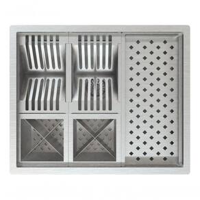 Calha Canal Organizador Cozinha Gourmet Escorredor Inox