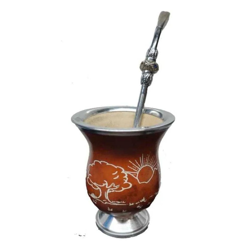 Kit Cuia E Bomba Para Chimarrao Jogo Natural 2 Peças