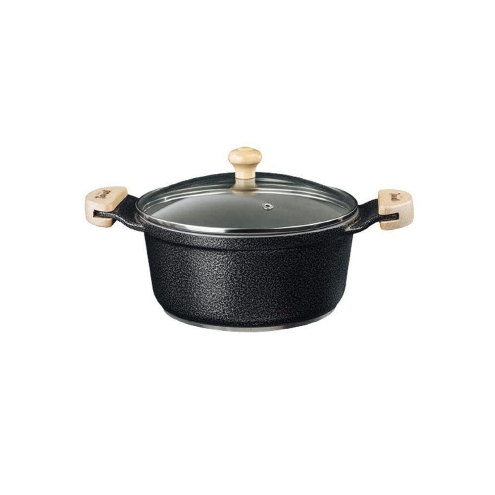 Caçarola Preto Craqueado Antiaderente Cerâmica Javali Am20Cm