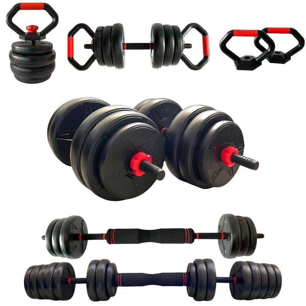 Kit Halteres Musculação Kettlebell 6 Em 1 Peso 40Kg Odin Fit