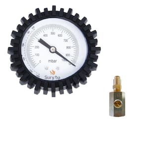 Vacuômetro Analógico Suryha + Adaptador Para Bomba De Vácuo