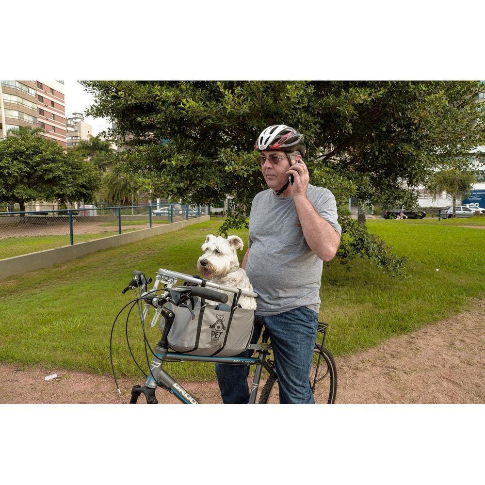 Cesto Para Pets Em Bike, Pintado, Cesto Cinza, Engate Rápido