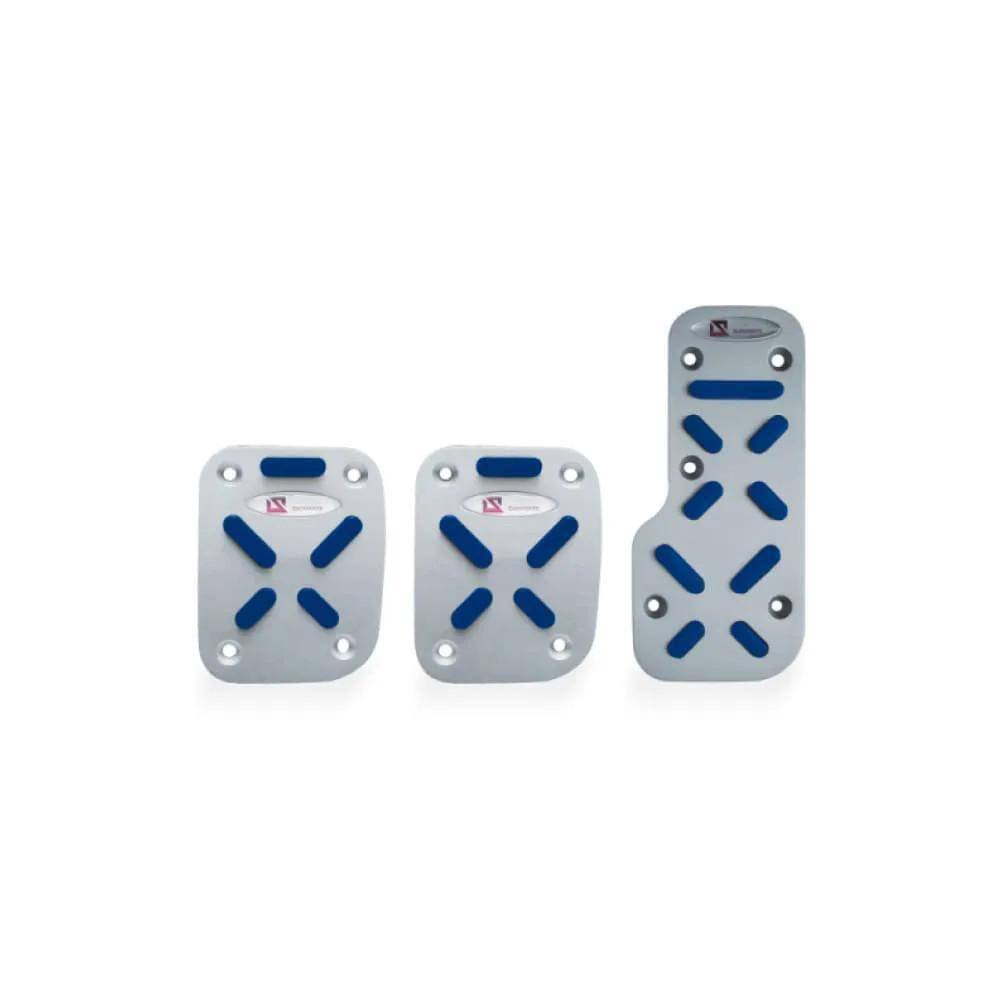 Kit 3 Pedaleiras Alumínio Modelo Azul Universal