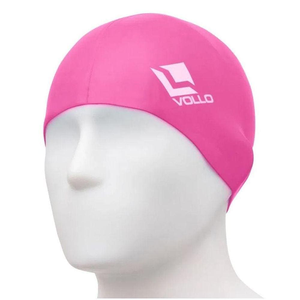 Touca Para Natação Silicone Vollo Cor Rosa