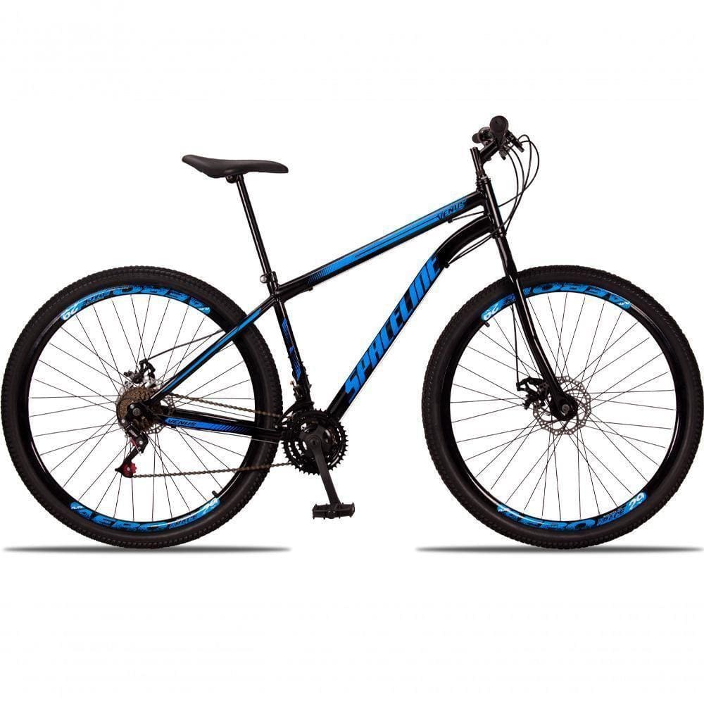 Bicicleta 29 Spaceline Vênus Aço 21 Marchas Freio A Disco Preto+azul
