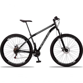 Bicicleta 29 Spaceline Vênus Aço 21M Freio a Disco c/ Suspensão Preto+cinza