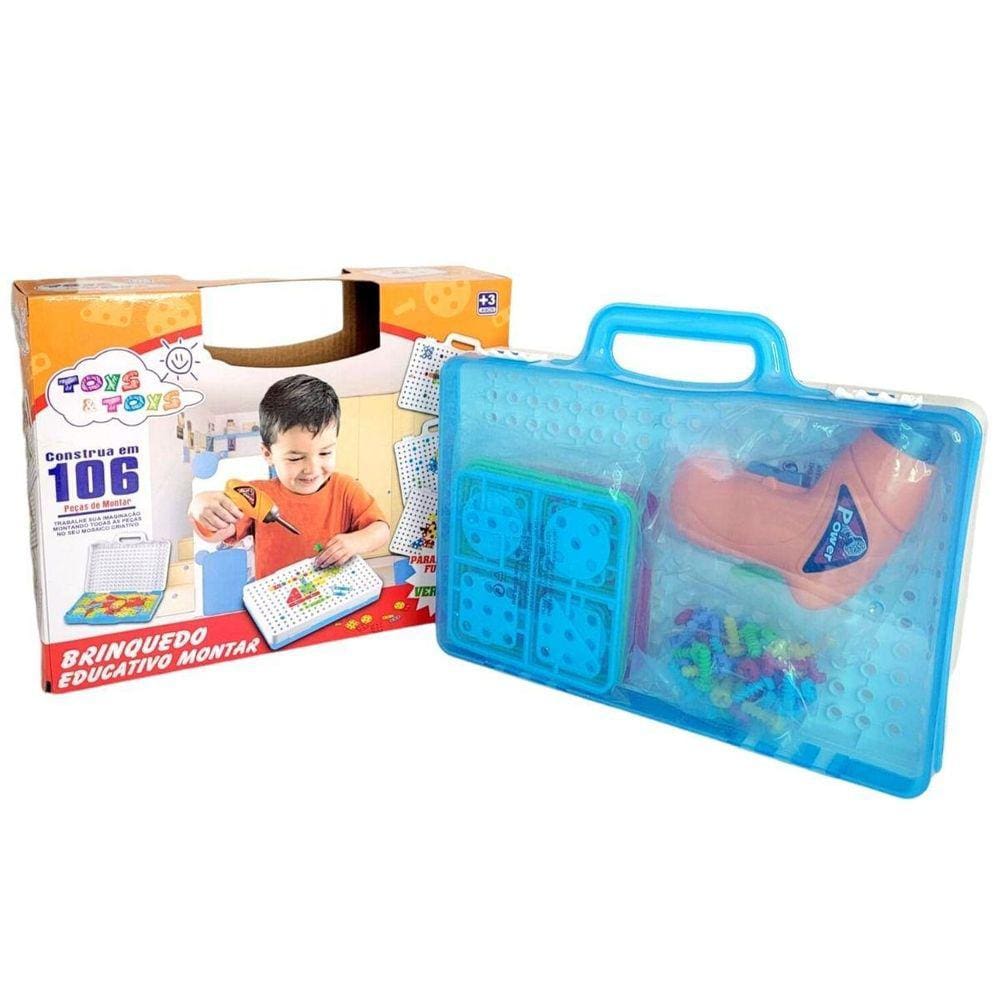 Kit Ferramenta Infantil Parafusadeira De Brinquedo De Montar