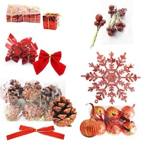 30 Enfeites Natalino Pendentes Para Árvore De Natal Vermelho