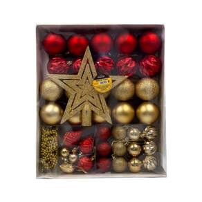 Bola natal vermelha dourada | Ponto Bola natal vermelha dourada | Ponto