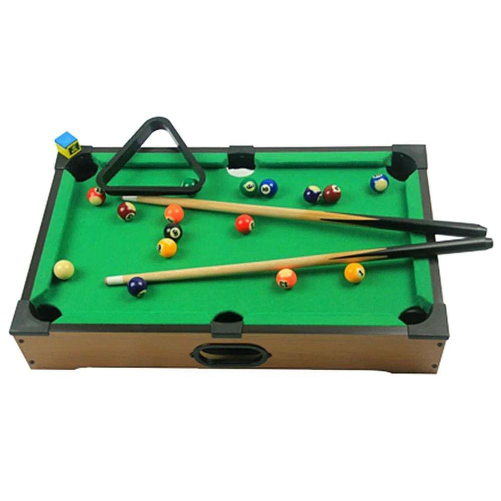 Bilhar De Mesa Sinuca Snooker Portátil Tacos E Bolas 31X51Cm