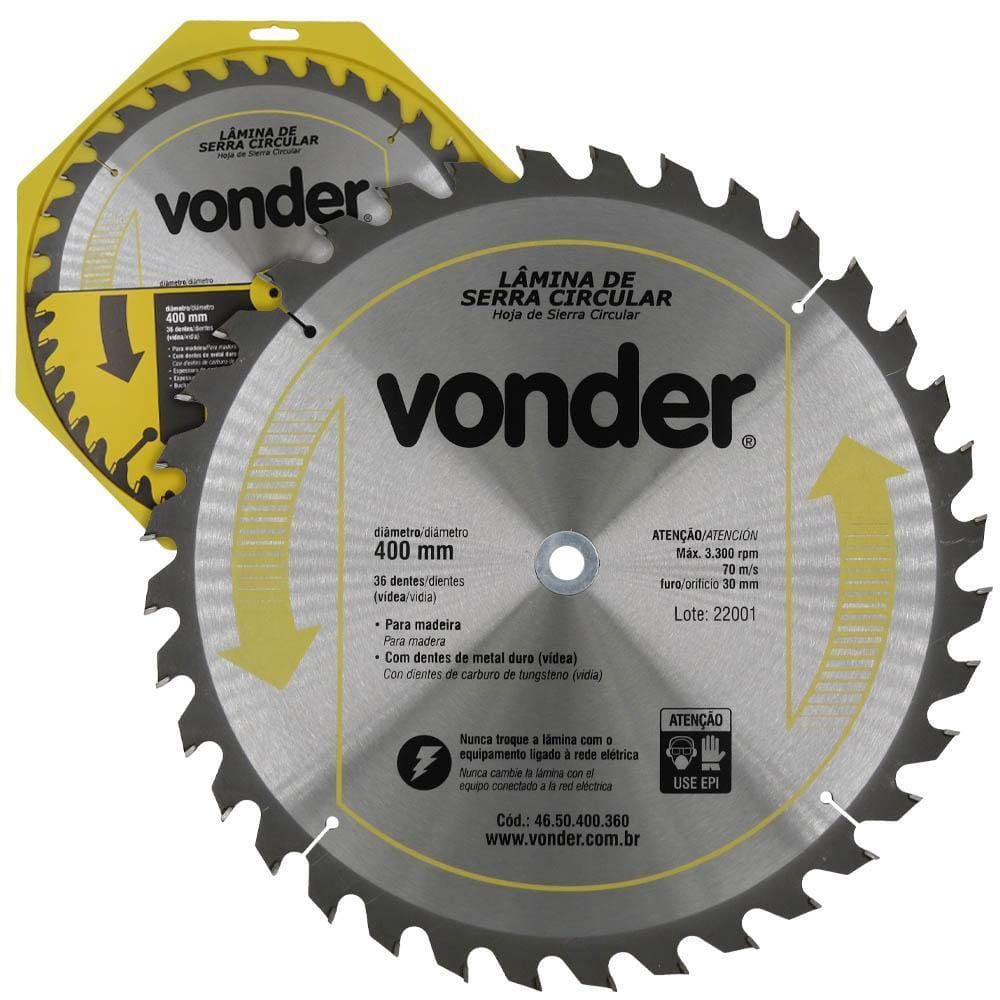 Lâmina De Serra Circular 400X30Mm 36 Dentes Vídea Vonder